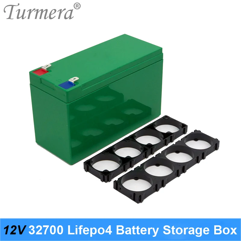 Turmera 32650 32700 Lifepo4 Battery Storage Box with 4S 40A BMS 1x4 Bracket for 12V 7Ah Uninterrupted Power Supply Battery Use A