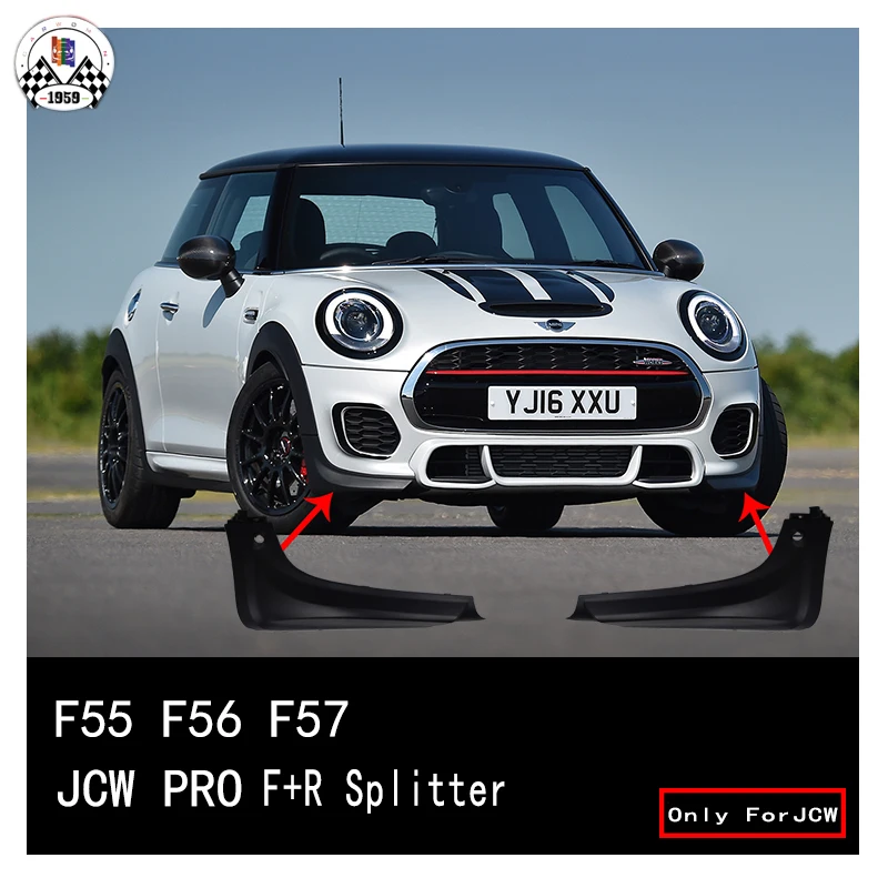 Brand New PC Material Front and Rear Splitter PDC and Without PDC for mini cooper F55 F56 F57 JCW only