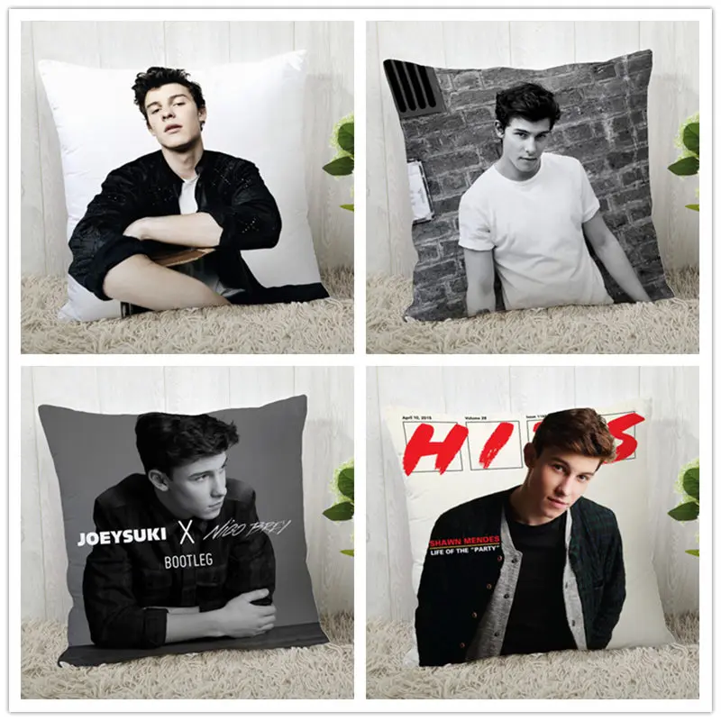 Custom Shawn Mende Pillow Case Polyester Decorative Pillowcases zipper Pillow Case Pillowcase Cover Square 40*40cm drop shipping