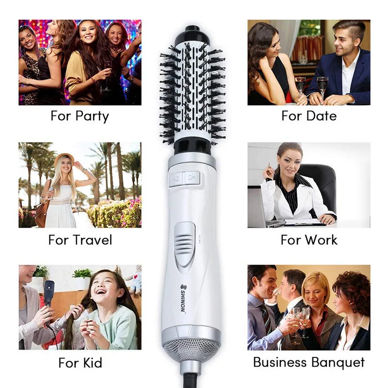Cepillo de aire caliente profesional, alisador de pelo, rizador, peine, secador eléctrico, salón de belleza, cuidado del cabello, herramienta de estilismo