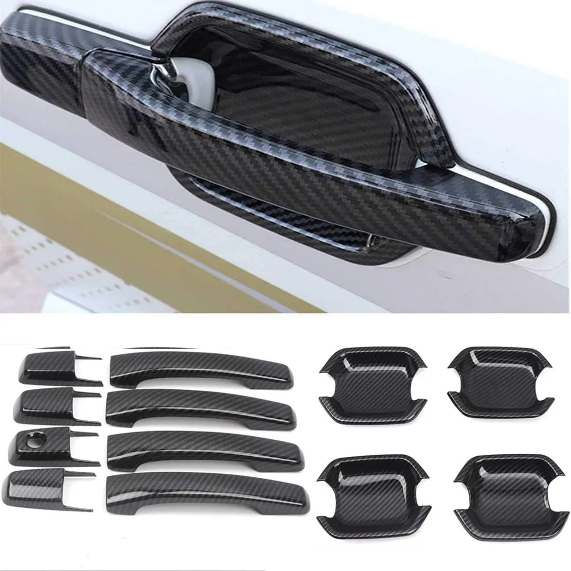 for Mitsubishi Pajero Shogun V80 Montero Limited 2007-2019 Door Handle Cover Bowl Cover Trims Decoration Kits Accessories 12pcs