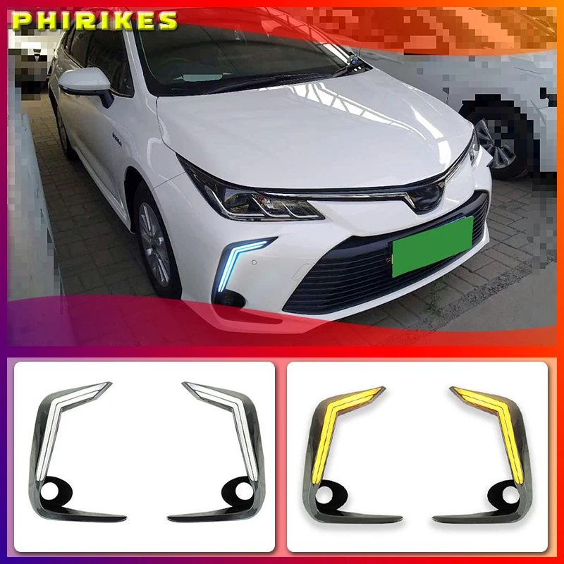 

For Toyota Corolla 2020 2PCS LED Daytime Light Running Super Brightness 12V Car LED DRL Waterproof ABS Daylight Bulb