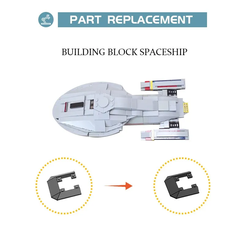 BuildMoc Technical Voyager Star Trek Starship Model Building Blocks Assembly Bricks Kids Educational DIY Toys Boy Birthday Gifts