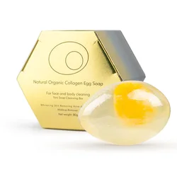 Natural Organic Collagen Egg Soap Handmade Whitening Cleansing Face Toilet Bath Soap 80g Wholesale