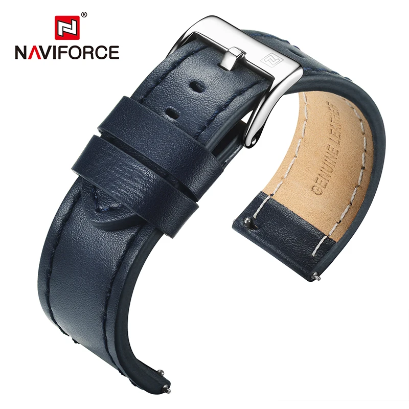 NAVIFORCE Genuine Leather Watchbands Replace Men 23mm High Quality Watch Wrist Strap Accessories Black Light Brown Belt Bracelet