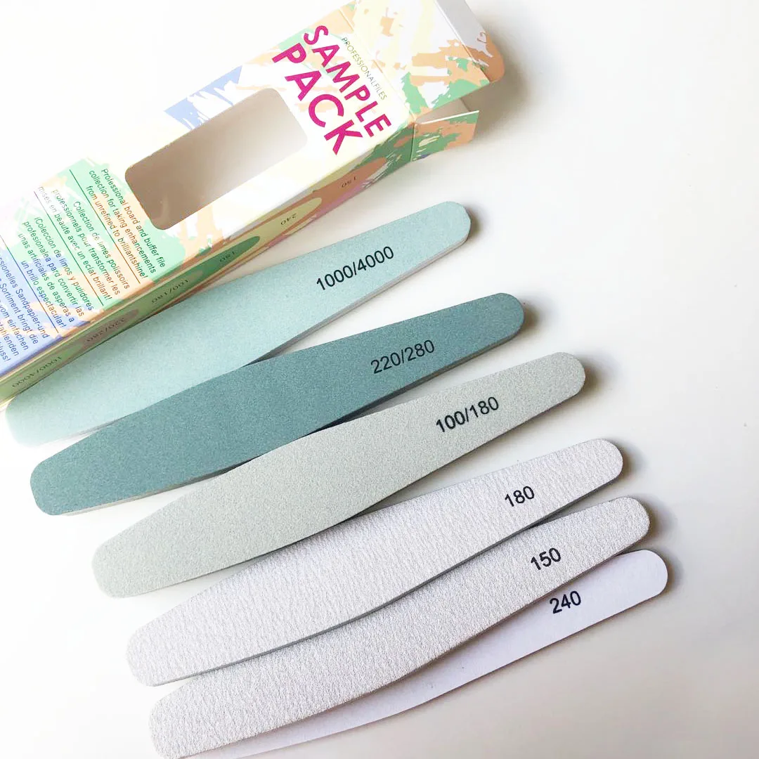 

6 sets mix grit nail file set nail polishing file professional emery board diamond shape nail buffer file manicure tool