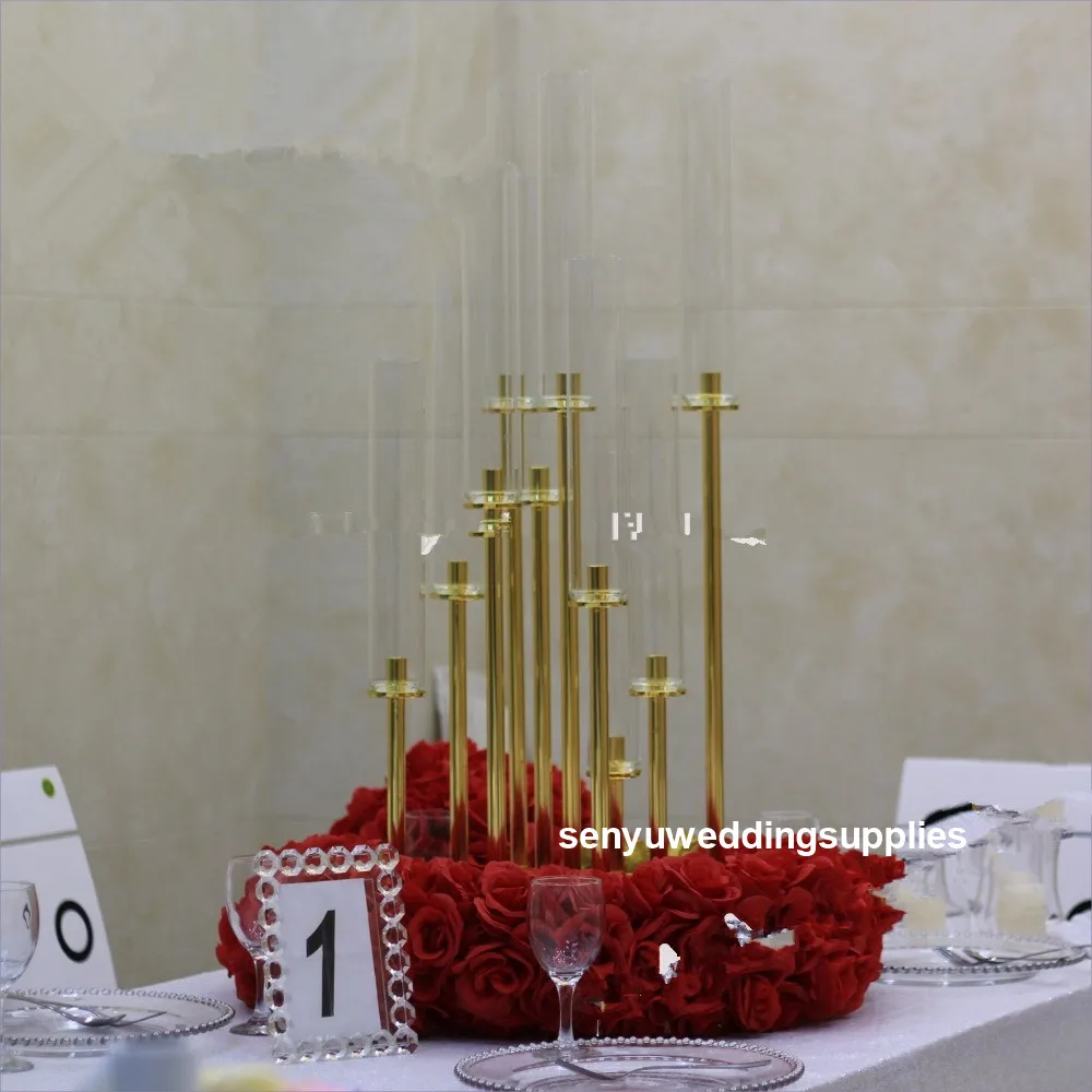 10pcs) New Wedding 10 arms Candlestick Home Party Desktop Centerpiece Decoration Props Wedding Decorative 1181
