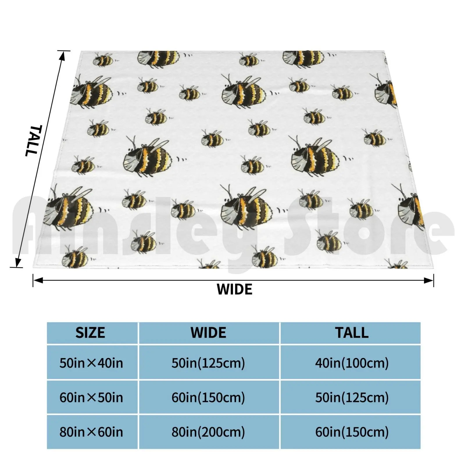 The Masked Bumblebee X8 Blanket Fashion Custom Bumblebee Insect Hygiene Bee