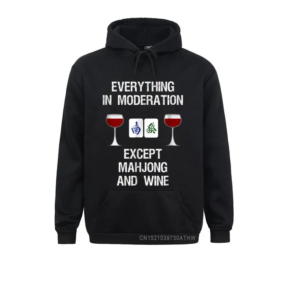 Hot Sale Women's Hoodies Mahjong Hooded Tops Funny Wine Moderation Normal Men Sweatshirts Long Sleeve Design Hoods