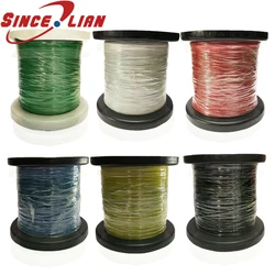 26 28 30 32 34 AWG PTFE  Wire Solder Micro Litz Stranded Wire OD 0.32mm 0.38mm 0.53mm 0.6mm 0.7mm Red Black White Grey Color 10m