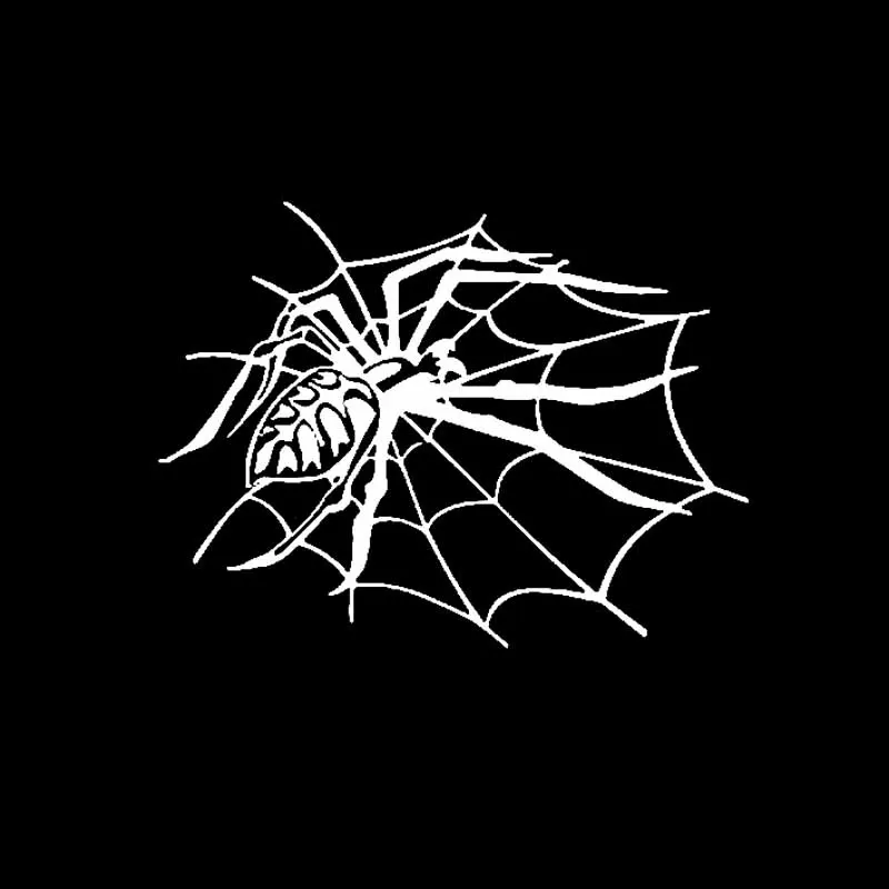 Creative Decals Spider Webs Halloween Car Stickers Vinyl Decal Automobile Decoration Waterproof Black/Silver,18cm*14cm