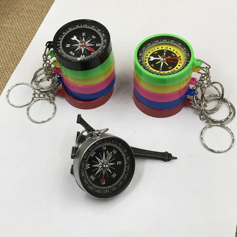 แบบพกพา Mini Camping North Navigation มือถือเข็มทิศพวงกุญแจ Multifunctional Survival ปฏิบัติ Guider