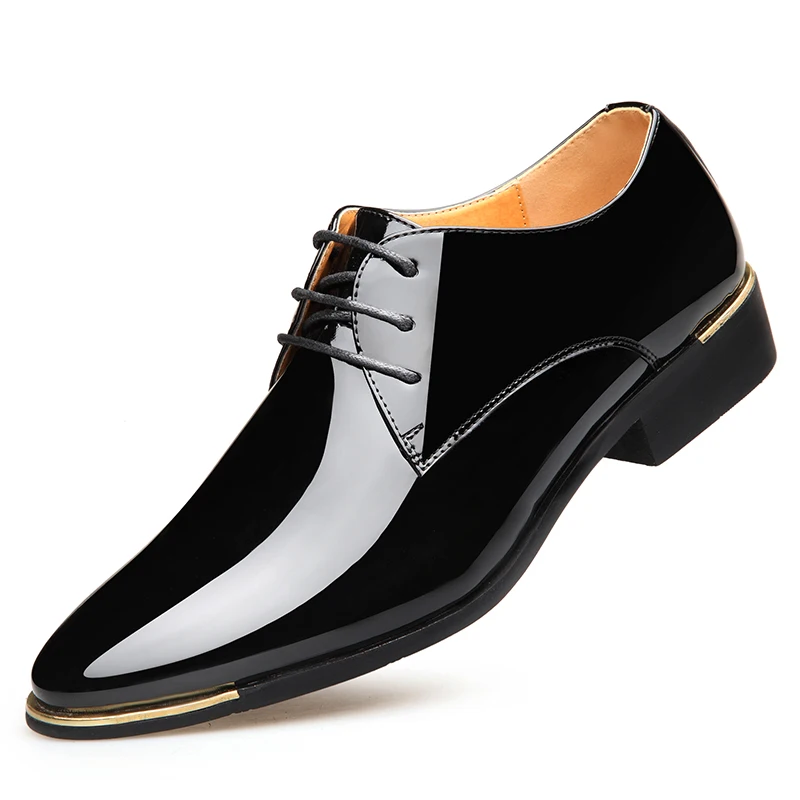 2023 Man Wedding White Shoes Rubber Sole EXTRA Size 47 48 Man Business Dress Lether Flats Patent Leather Shoes For Man