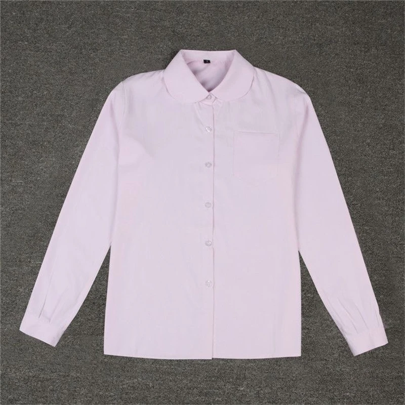 Uniforme scolaire coréen pour filles, chemise à manches longues Jk à col rond pour femmes, uniforme scolaire japonais orthopédique, chemise blanche en coton