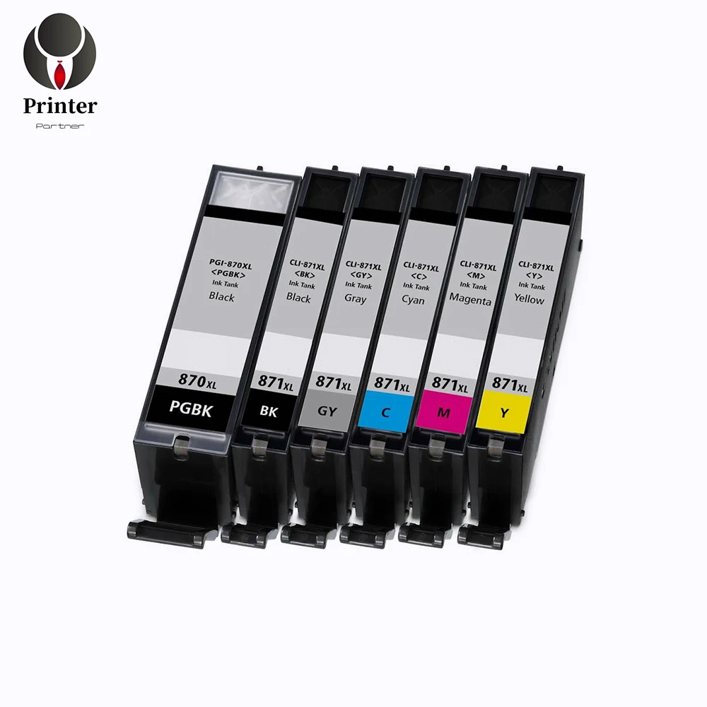 

Printer Partner ink cartridge pgi870xl cli871xl pgi-870 cli-871 compatible for canon PIXMA TS5080 TS6080 TS8080 TS9080 printer