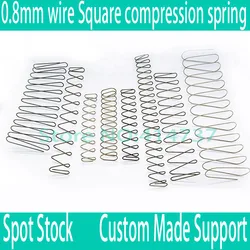 2pcs Carbon steel  0.8mm wire Square compression spring micro spring compression spring pressure spring  Part 1