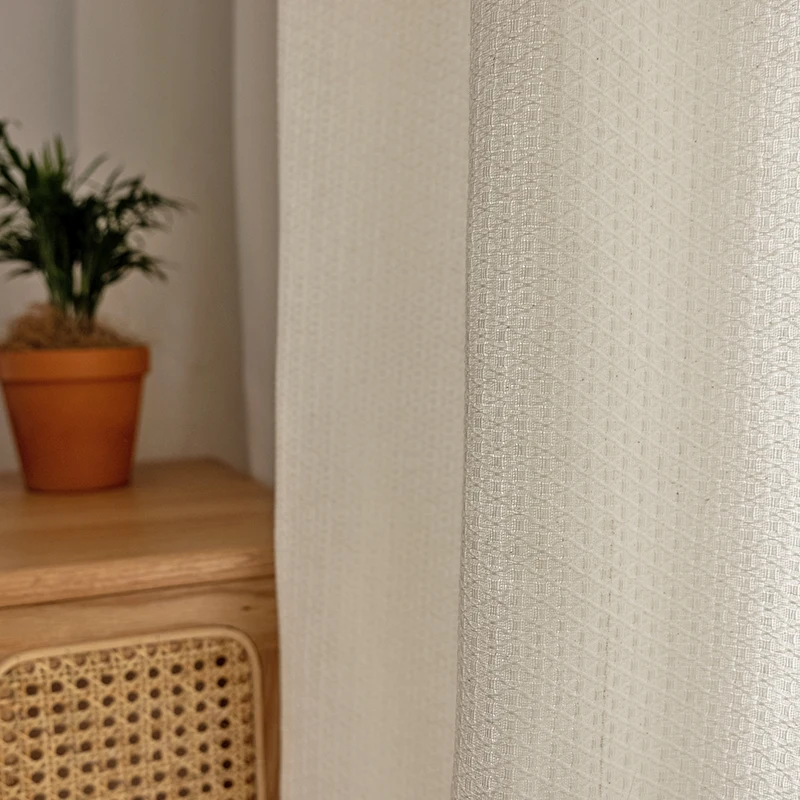 Bohemian cotton linen curtain yarn Beige curtain living room bedroom curtain Southeast Asia retro tatami curtain custom tulle