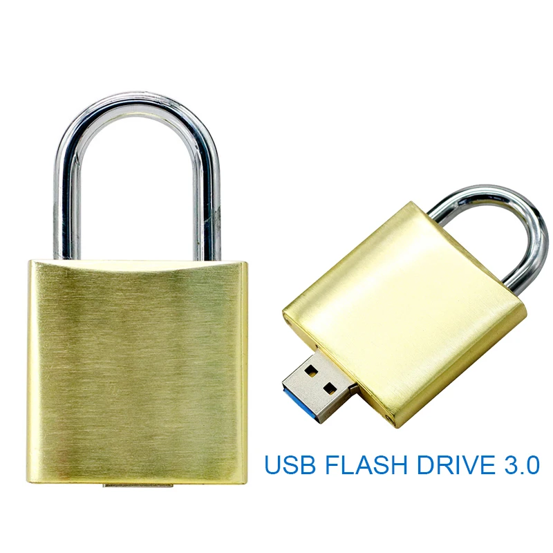 

USB Flash Drive 64GB 32GB 16GB USB 3.0 Loop Pen Drives Waterproof Metal Lock Key Chain Keyring Silver PenDrive Memory Disk