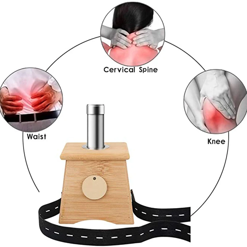 Caja quemadora de Moxa de bambú para acupuntura, terapia de Medicina de relajación, palo de rodillo de moxibustión sin humo con múltiples agujeros