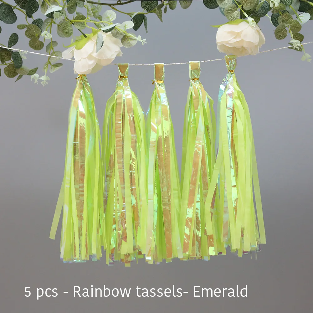 Roségold Schillernde DIY Seidenpapier Quastengirlanden für Babyparty Junggesellinnenabschied Hochzeit Geburtstag Party Dekorationszubehör – Detail 7
