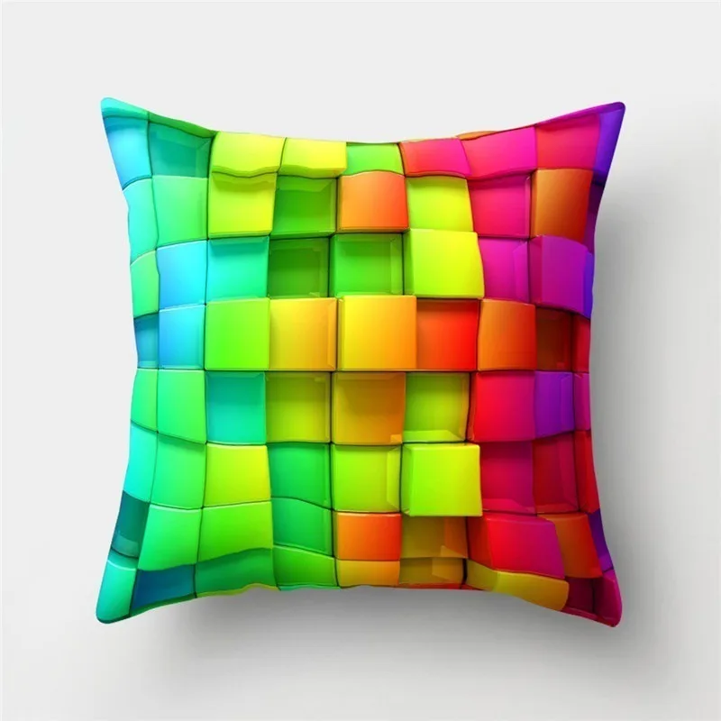 

Sofa Color Pillowcase Cushion Cover Corrugated Swirl Pillow Cover Home Decoration Creative Cushion Square Pillow Case 45X45CM