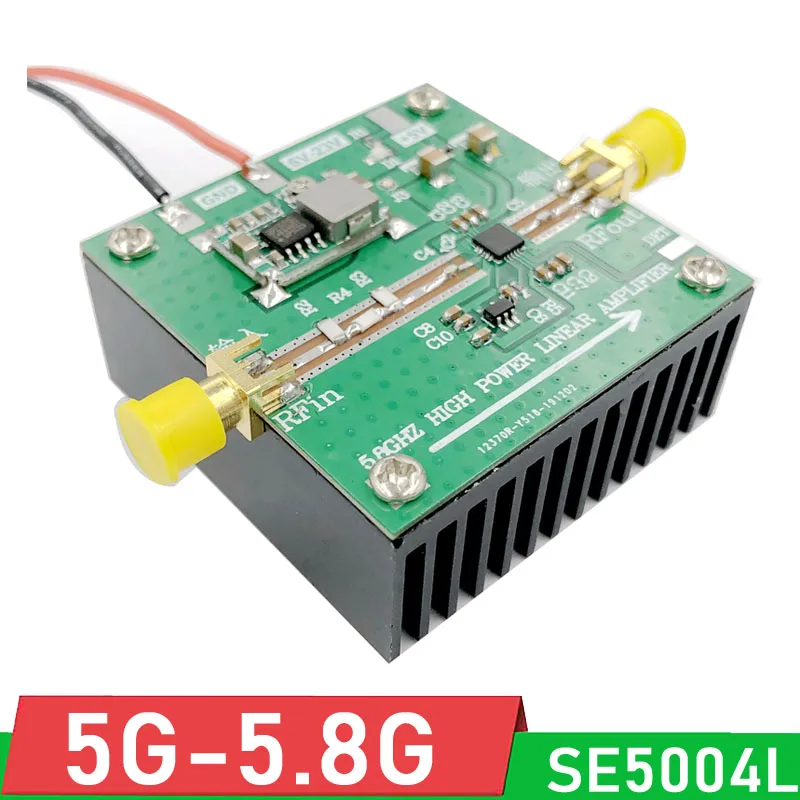 

SE5004L 5G-5,8 Ghz 2W высокомощный линейный Радиочастотный усилитель FPV, сигнал передачи изображения для Ham Radio WIFI