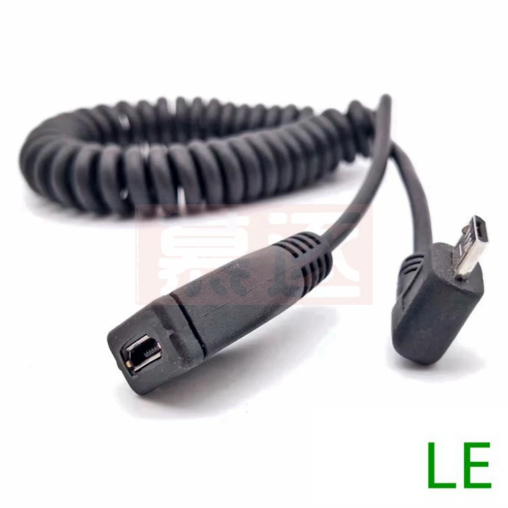 Micro USB Left & Right Angle 90 Degree Male to Female Cable Spring Data Extension Line 50CM