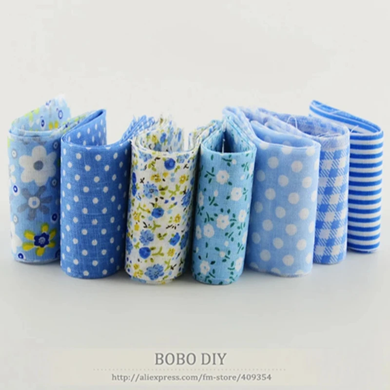 Teramila New Arrivals 100% Cotton Jelly Roll Blue Sets Quilting Textile Fabrics Strips for Sewing Doll's Cloths Tildas 5CM*100CM