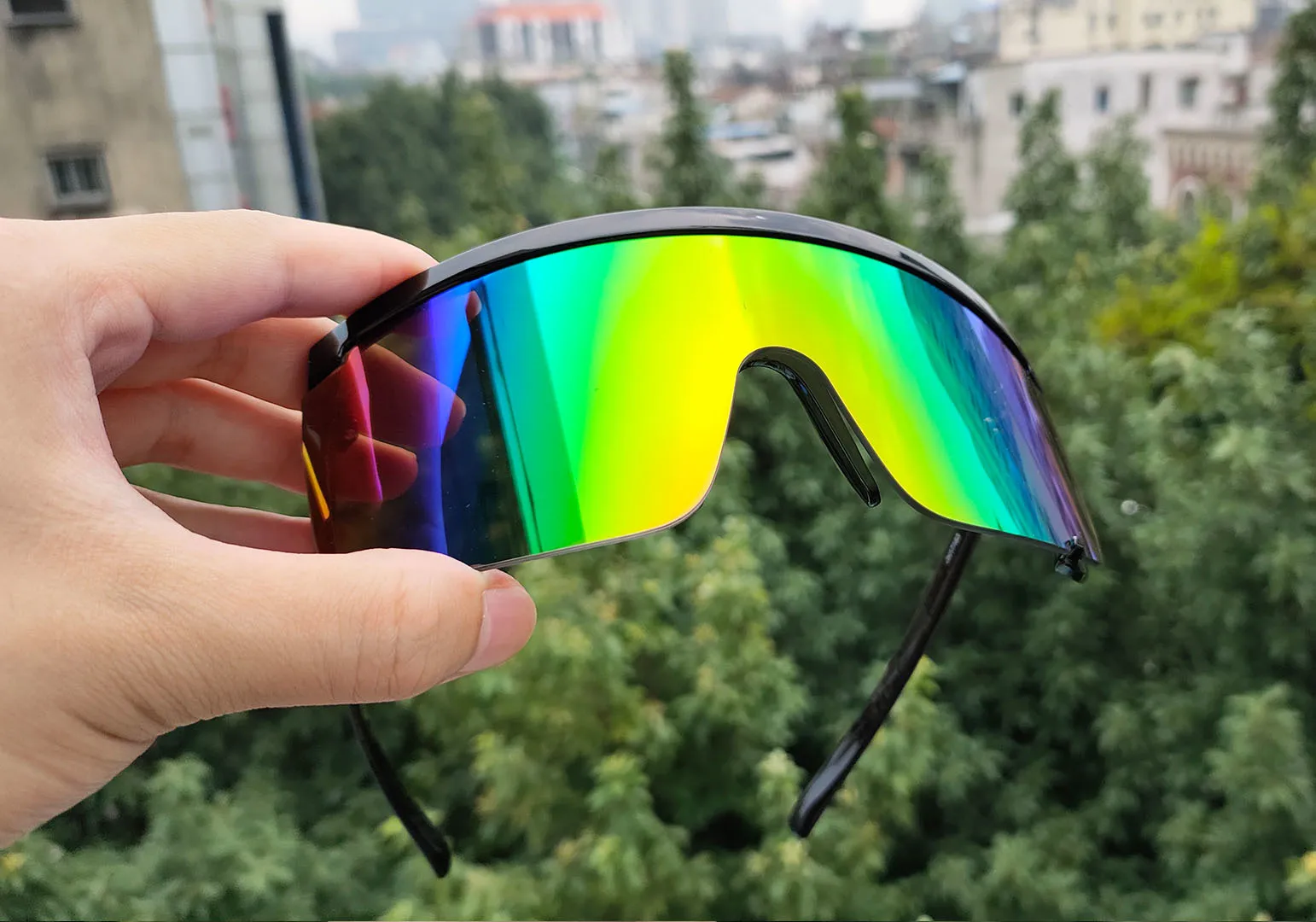 Übergroße Sport-Sonnenbrille für Herren 2026 Luxusmarke Winddichte Rechteckige Sonnenbrille für Damen Fahrbrille Gafas De Sol Hombre – Detail 1