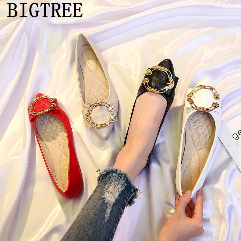 

Туфли женские кожаные, плоская подошва, модные элегантные, красные, черные, белые, в Корейском стиле