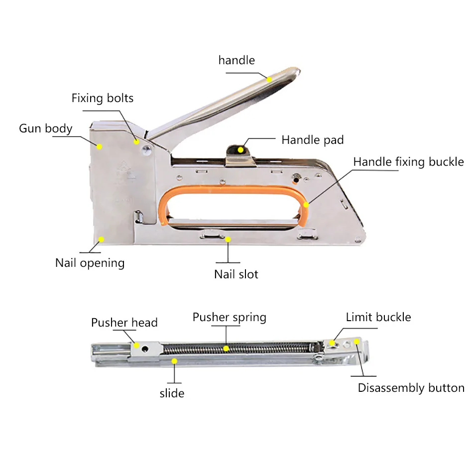 Furniture Frame Stapler Tacker Manual Hand Code Nail Gun Woodworking Heavy Duty Staples Paper Window Tools Uses 1008F