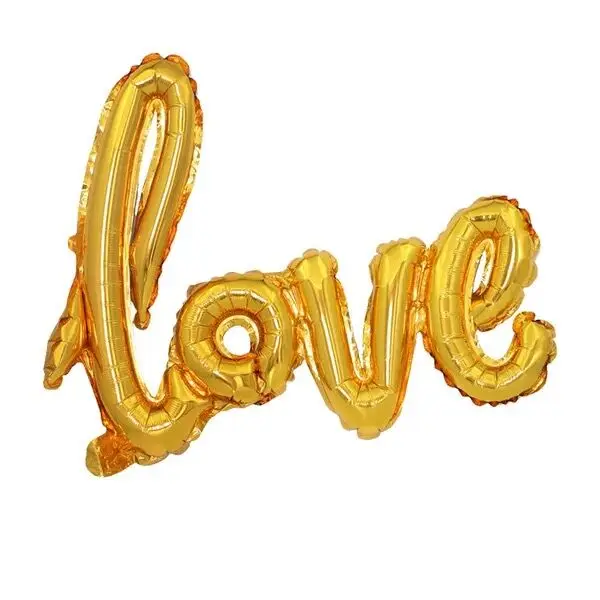Ligatures Love Letter Foil Balloon valentines day Anniversary Wedding Birthday Party Decoration balloons Cup Photo Props