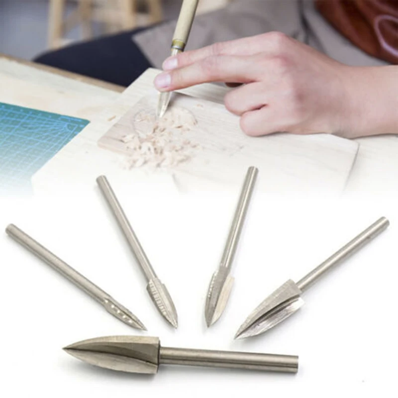 5 Pcs/set Wood Carving Drill Bit Engraving Milling Cutter Carving Tree Root Carpentry Tool Multiple Sizes Woodworking Tools