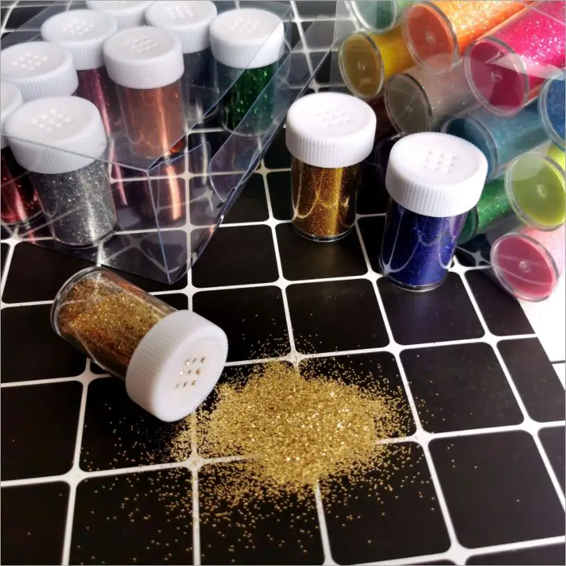 24 Colors Diamond Shimmer Glitter Powder 20g for Temporary Tattoo Kids Face Body DIY Nail Painting Decoration Art Tool