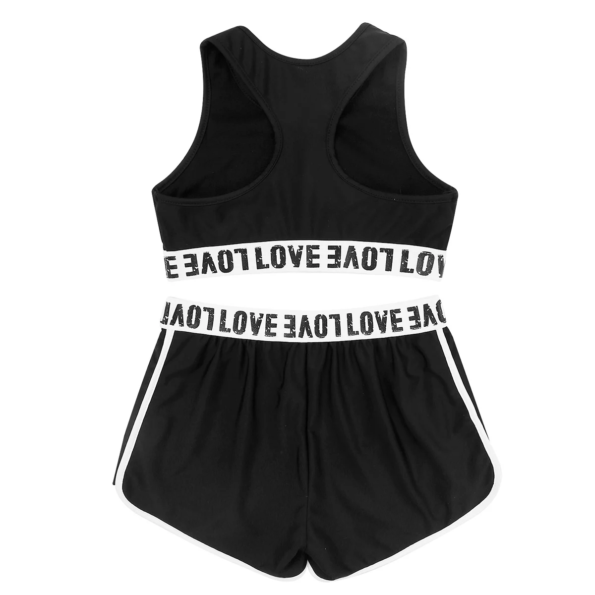 Ragazze dei capretti Vestito Da Ginnastica Lettera Stampata Ginnastica Senza Maniche Racer Indietro Serbatoi Crop Top con Gonne E Pantaloni Set per