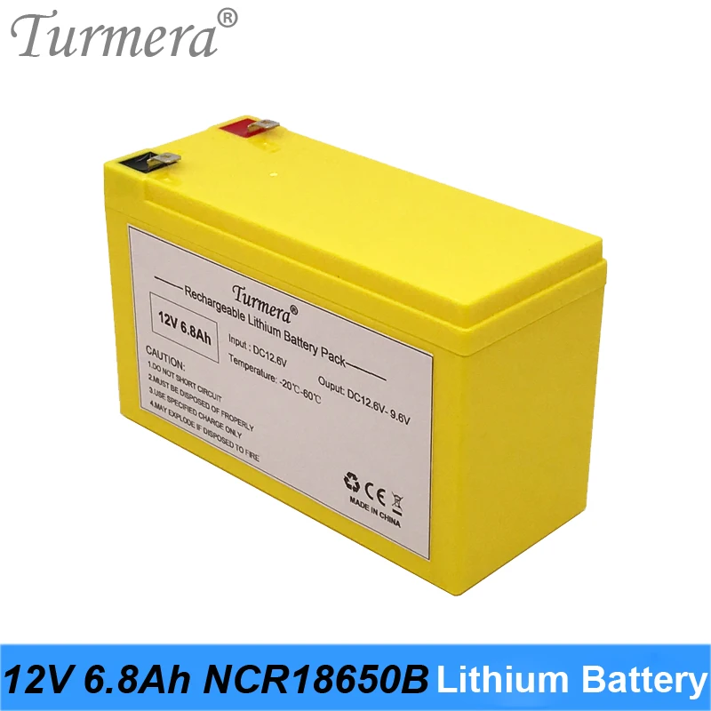 Lithium Rechargeable Battery Pack 12V 6.8Ah NCR18650B 3400mAh Cells for Electric Boat and Uninterrupted Power Supply 12V Turmera