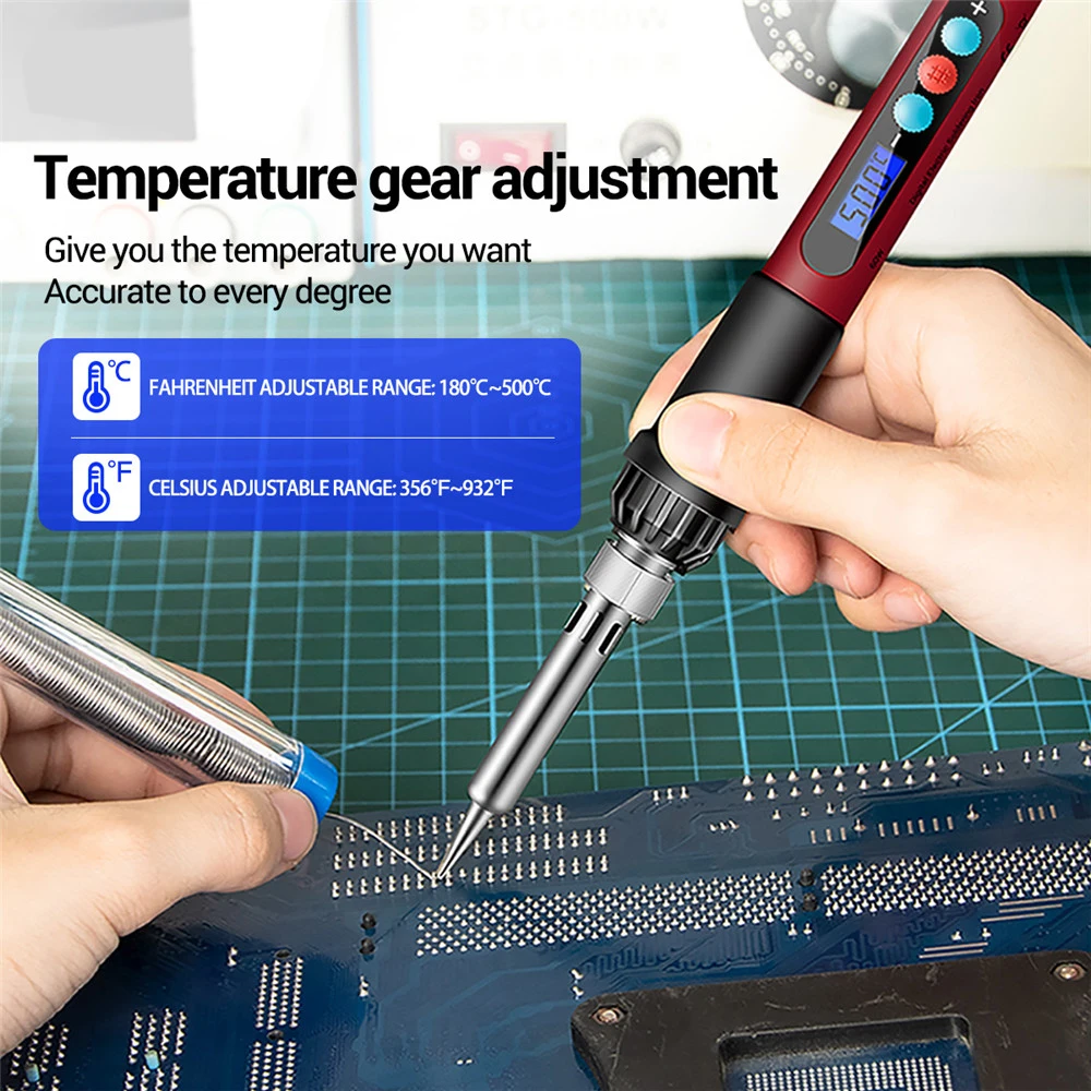 RDDSPON Adjustable Temperature Electric Soldering Iron Kit 60W Welding Solder Rework Station Heat Pencil Repair Tools  220V 110V