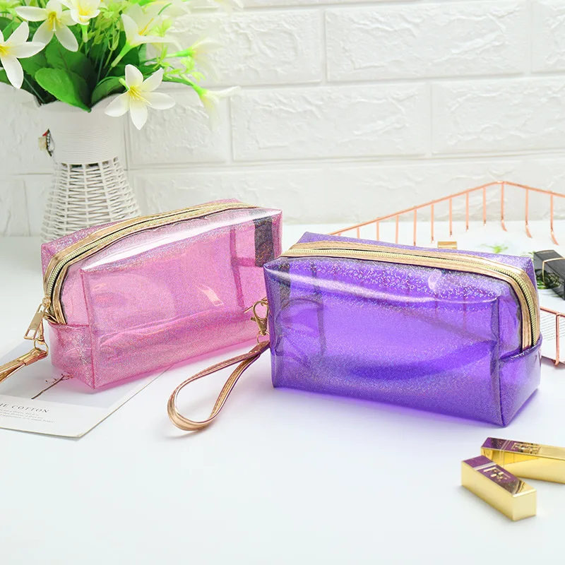 Travel Transparent Cosmetic Bag Women Paillette PVC Makeup Bags Wash Pouch Beauty Organizer Storage Case Toiletry Bag Sac