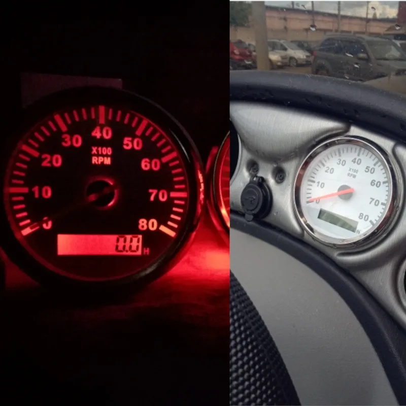 Custom 12V 24V Car tachometer Digital Tacho meter 6000 RPM Marine RPM Meters With Hourmeter 85MM Car Gauge With M16 M18 Sensor