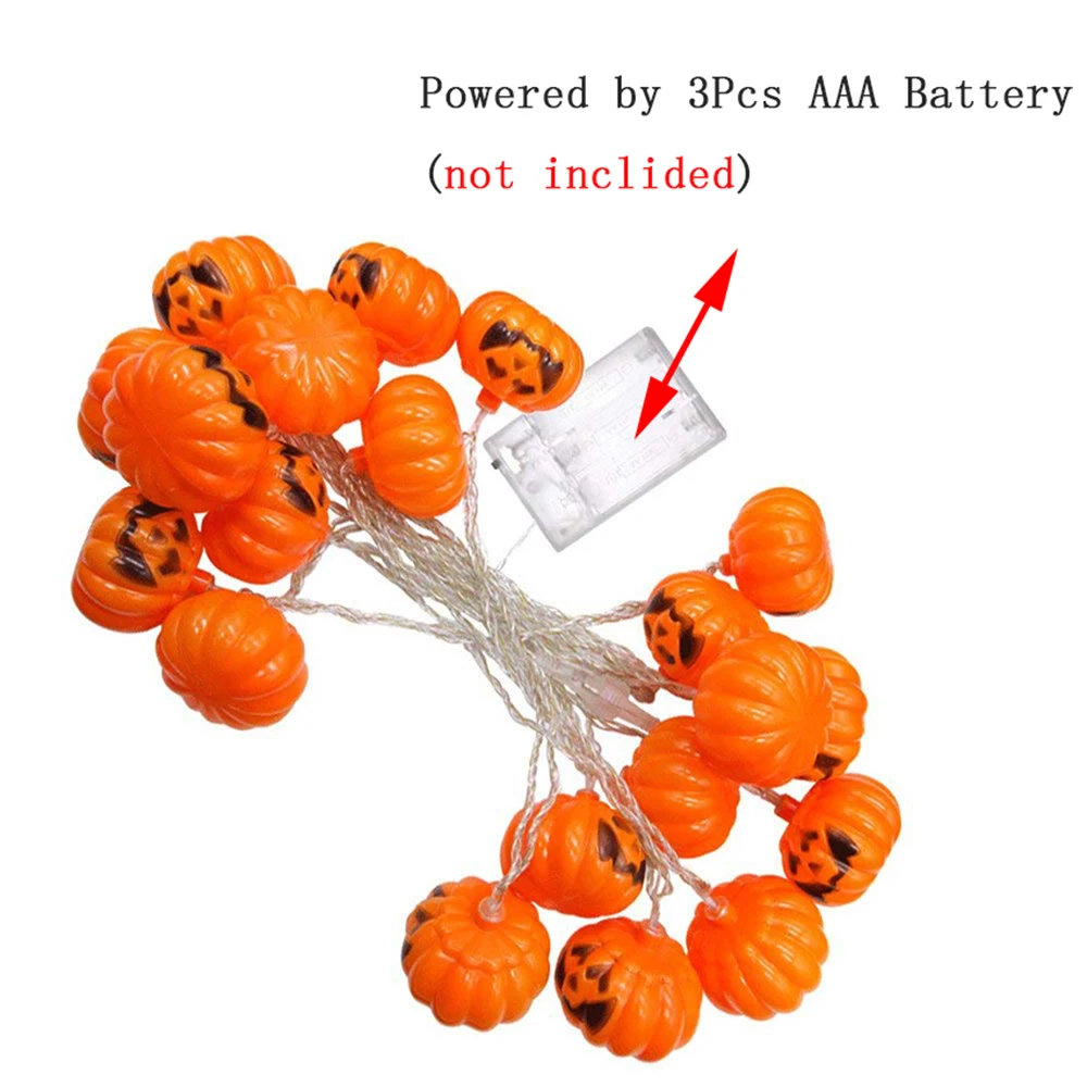 10/20/40 Đèn LED Bí Ngô Halloween Dây Đèn LED Hoạt Động Bằng Pin Cho Halloween Trong Nhà Ngoài Trời Sân Vườn Cho Tiệc