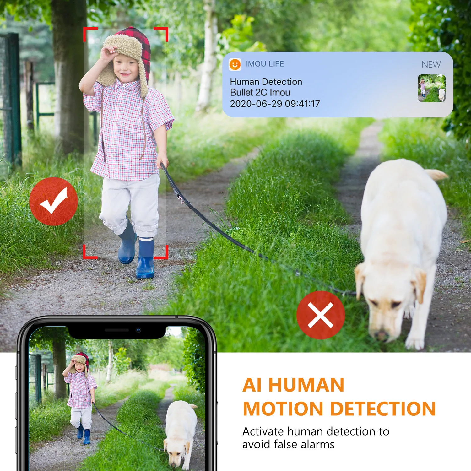 IMOU กลางแจ้ง Bullet 2C 4MP Wifi กล้อง Weatherproof AI Human Detection กลางแจ้งกล้อง Ip เฝ้าระวัง