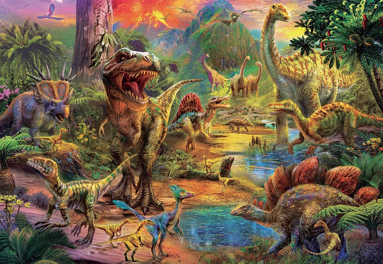 JOHNSON Dinosaurs Rain Green Forest Mountain Tree River background High quality Computer print party backdrops