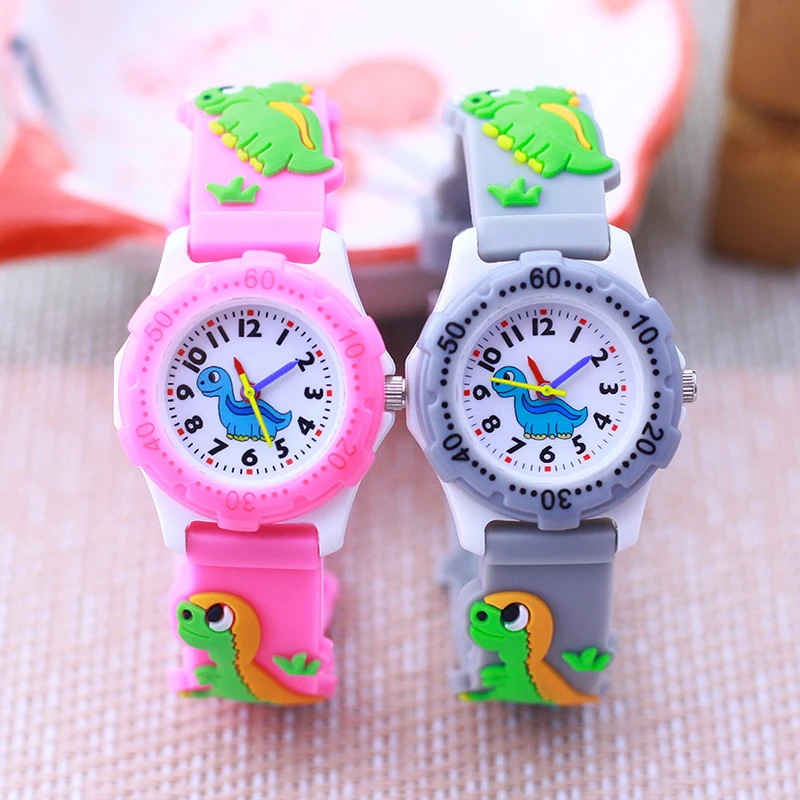 Fashion Brand Children Quartz Watch Waterproof Kids Dinosaur Rotating Dial Watches For Boys Girls Students Wristwatch 4COLORS