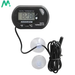 Digital LCD Aquarium Thermometer Waterproof Fish Tank Sensor with Probe Temperature Sensor Measuring Tool with Suction Cup