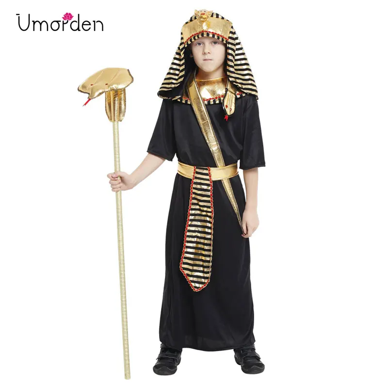 Umorden Children Purim Halloween King Costume Fantasia The Pharaoh of Egypt Cosplay Boys Kids Egyptian Traditional Clothes