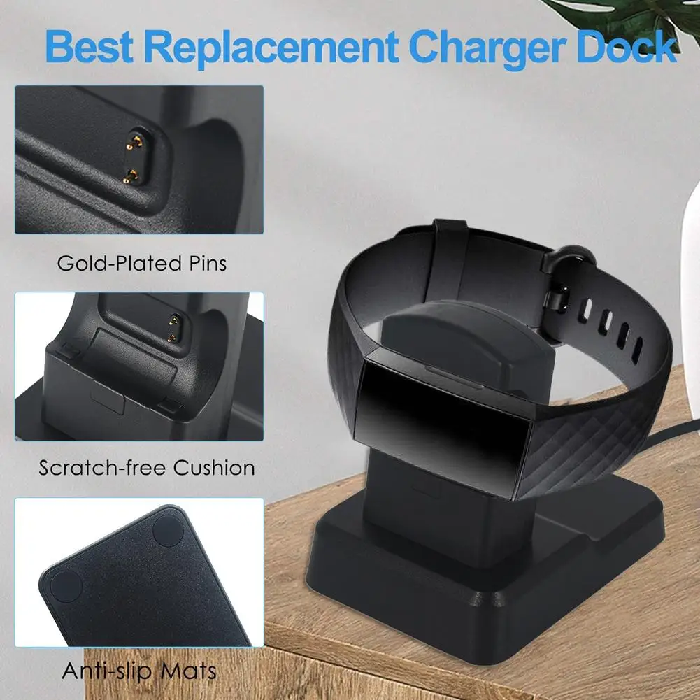 New Portable Smart Watch Charger For Fitbit Charge 4 Smartwatch Safe Replacement Charger Dock Stand Charging Cable Station Base