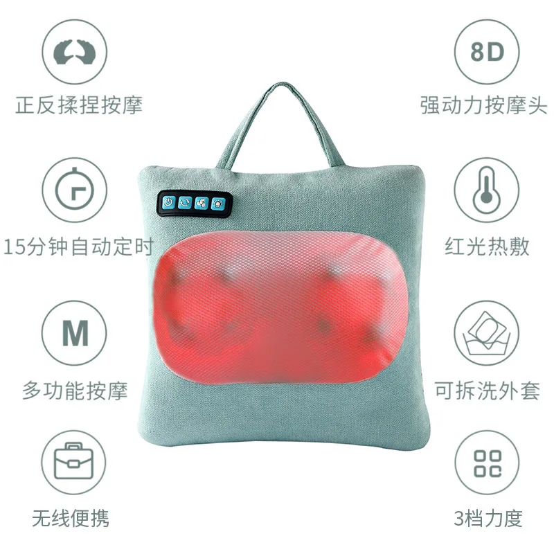 Electric Massage Pillow Intelligent Whole Body Massage pad Automobile Household hot Compress Pillow