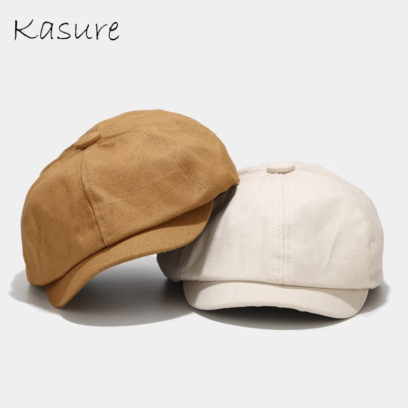 KASURE Primavera Estate Tela di Canapa Beret Cappello Per Le Donne Degli Uomini Berretto Piatto Paraocchi Ottagonale All'aperto Sole Femminile Pittore Caps