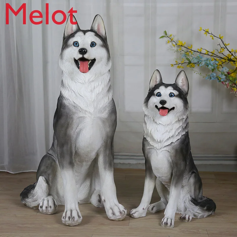 Handmade Simulation Dog Decoration Dog Husky Model Doll Living Courtyard Garden Home Furnishings Decoration Ornaments