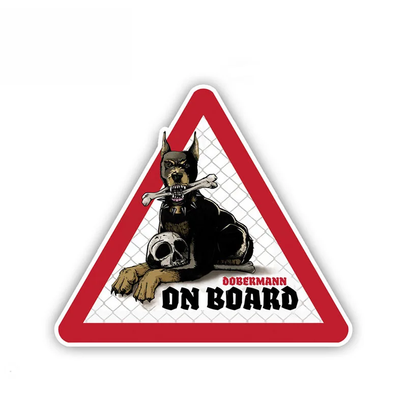 

12cm*10cm 1 Pcs Warning Sign Dobermann Dog Car Stickers Pet Dog on Board Decals Waterproof Decal Funny Stickers Accessories PVC